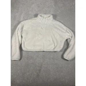 OFFLINE by Aerie Women's‎ Xl White Fleece Zip-Up Teddy Jacket Cropped * thumbnail 5