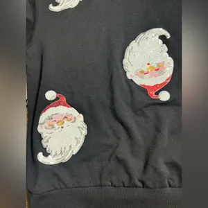 Black Santa Claus Sequined long sleeve top thumbnail 4