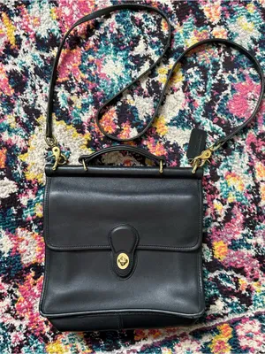 Coach Vintage Willis Leather Purse Removable Strap Black 9927 thumbnail 1