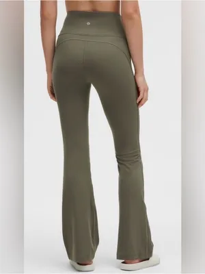 Lululemon super high rise flare groove pant army green sage W5F2GS size 14 thumbnail 2
