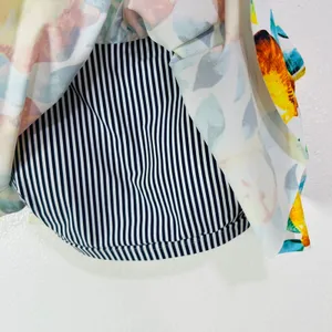 Cupshe Bikini Top Womens 1X White Lemon Print Flounce Ruffle‎ Adjustable Straps thumbnail 3