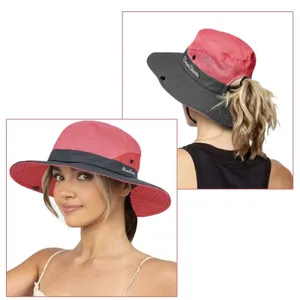 Women's Sun Shade Hat Wide Brim Hat UV Blocking Hiking Camping Sun Protect White thumbnail 2