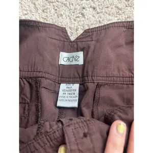 Y2K Cargo Utility Pants Cache Brown High‎ Waisted Cotton Straight Leg Trousers 0 thumbnail 7