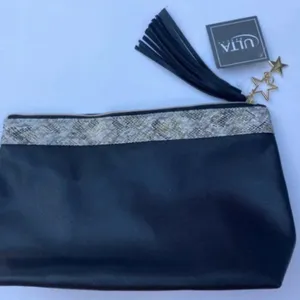 ULTA BEAUTY Makeup Bag‎ Black Python Snake Skin Beauty Travel Clutch New​​​ thumbnail 1