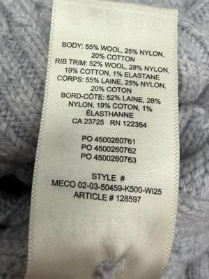 Aritzia Sunday Best Rosebud Polo Sweater S Gray Wool Cable Knit Cropped thumbnail 8