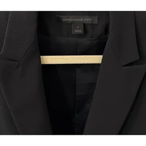Express Design Studio Preppy Work Casual Black Single Button Blazer Women's 6 thumbnail 3