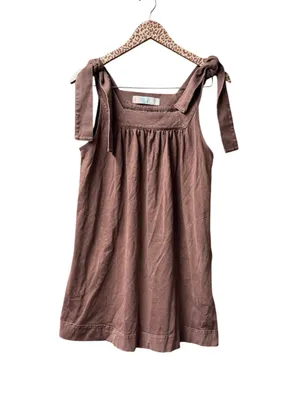 Free People FP Beach Free-Est Honey Tie Shoulder Mini Dress Brown Small thumbnail 2