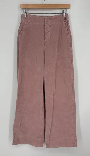 Pact Organic Cotton Pink Wide Leg Corduroy Pants Women's Size Small in Pink thumbnail 1