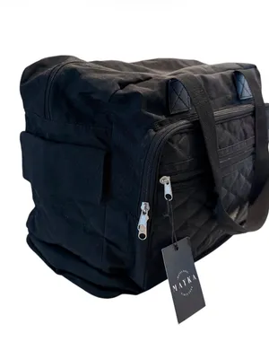 NWT Mayka Black Quilted Travel Duffel Bag thumbnail 3