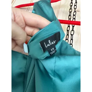 NWT Lulus Love Me Tonight Sage Green Satin One-Shoulder Mini Dress Party Sz XS thumbnail 5
