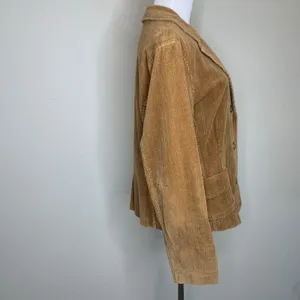 Vintage Corduroy Tan Camel Blazer Vintage Y2K Sz Large thumbnail 4
