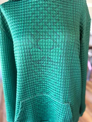 Women's NEW Dark Green Shamrock Hoodie with Kangaroo Pocket Size 2XL #260749 thumbnail 2