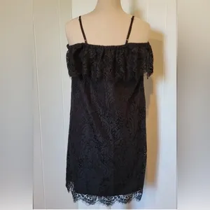 Madewell Black Lace Off-The-Shoulder Mini Dress - Size 00 thumbnail 8