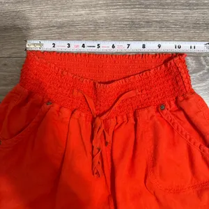 Ci Sono Womens Orange Pants Size M Linen Blend‎ Smocked Waist Wide Leg Coastal thumbnail 6
