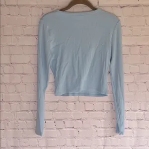 Garage Sky Blue Long Sleeve‎ Top Woman’s Size Large thumbnail 3