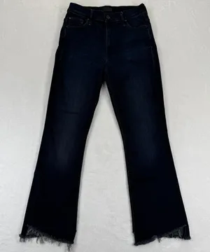 Mother Insider Crop Two Step Fray Jeans Hey Good‎ Lookin Dark Wash Step Hem 26 thumbnail 1