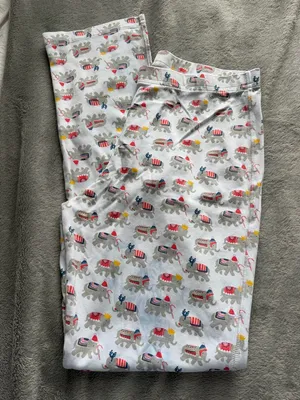 Roller Rabbit Hathi Christmas elephant print pajama pants M thumbnail 5