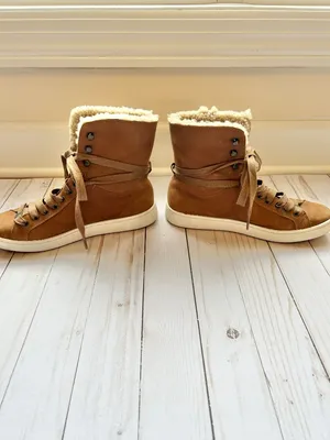UGG Starlyn Shearling Fur Sneaker Boot in Chestnut Brown Size 7.5 thumbnail 3