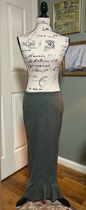 Loft Fairycore Whimsy Green Paisley Maxi Skirt Size Medium thumbnail 1