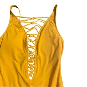Bleu Rod Beattie Plunge One-Piece 4‎ Yellow Swimsuit thumbnail 4