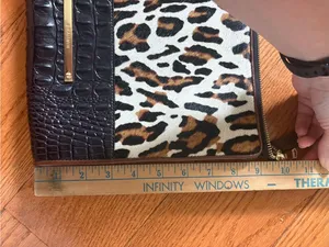Brahmin Leopard Haircalf Crossbody Bag Croc Embossed Leather Animal Print thumbnail 6