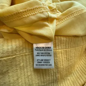 Very j Dress M Golden Yellow 100% Cotton Lined Swiss Dot thumbnail 6