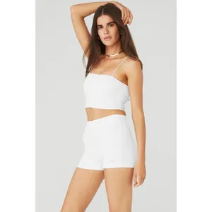 Alo Yoga Goddess Ribbed Bandeau Top White XS NWT SOLD OUT thumbnail 3