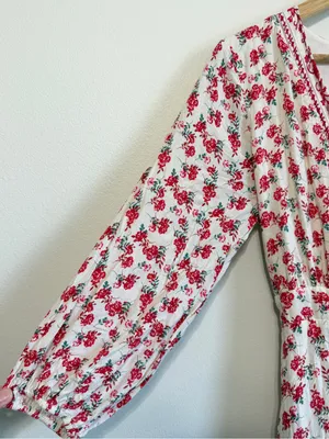 Anthropologie If By Sea Floral Wrap Midi Dress Small thumbnail 6