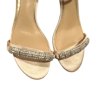 Badley Mischka Jewel Ramsey Open Toe Block Heel Satin Evening Bridal Shoes 8 thumbnail 8