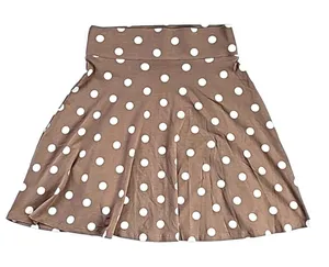 Montego Women's Brown‎ and White Polka Dot Mini Skirt Size 4 thumbnail 1