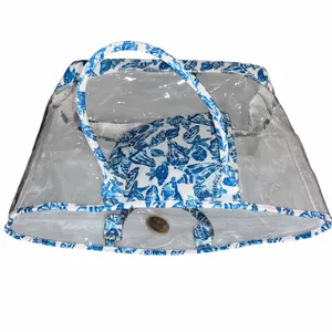 Lilly Pulitzer Oversized Clear Plastic PVC & Canvas Trim Tote Bag & Pouch thumbnail 4