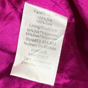 Alice + Olivia Magenta Silk One‎ Shoulder Tank Top Crinkle Chiffon XS thumbnail 5