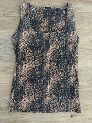 ZARA Brown & Black Snake Print Tank Top Size Medium thumbnail 1
