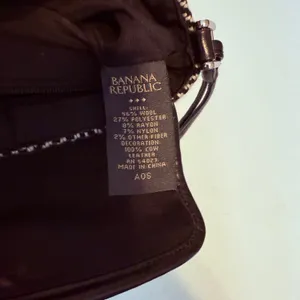 Banana Republic Clutch Black Herringbone Wool Blend Leather Trim Wristlet Bag‎ thumbnail 7