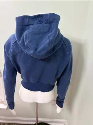 lululemon Blue Heather Oasis Scuba Full Zip Cropped Hoodie size 8 thumbnail 6