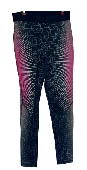 Nike Pro Women's Leggings‎ Dri Fit Compression Graphic Workout Pink Black Medium thumbnail 1