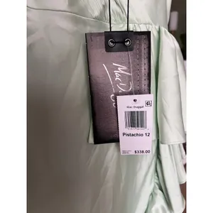 Mac‎ Duggal Pistachio Satin Ruffled Asymmetrical Gown Size 12 67815 NWT NEW Maxi thumbnail 5
