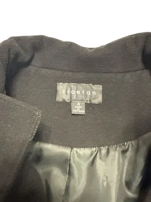 Braetan Black Wool Blend Belted Shawl Collar Wrap Coat Size 4 thumbnail 8