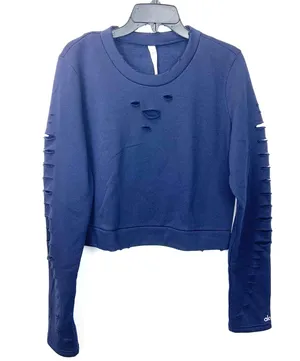Alo Ripped Warrior Long Sleeve Top Lg thumbnail 3