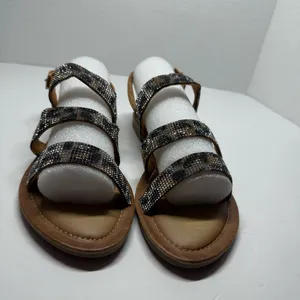 Brown Strappy Sandals with Rhinestone Accents thumbnail 2