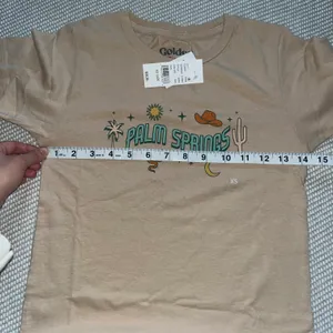 PacSun Golden Hour Tan Graphic Palm Springs Baby Tee Shirt thumbnail 4