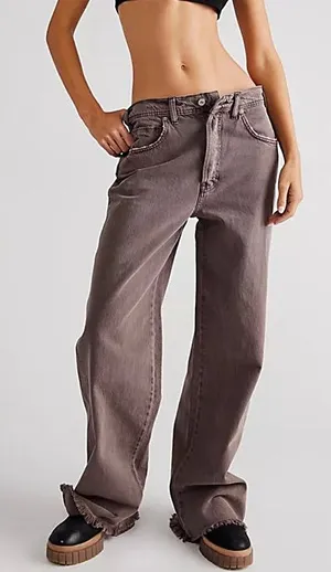 Free People Ollie extreme wide leg jeans in purple thumbnail 1