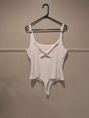 Frankly White Bodysuit Size 2X thumbnail 10