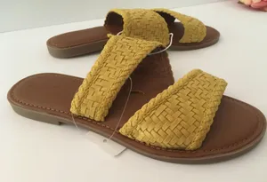 Yellow Woven Sandals, Size 8 1/2 thumbnail 1