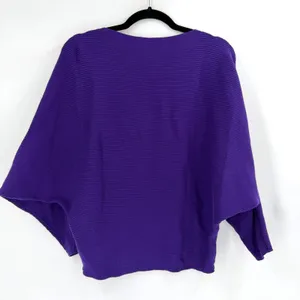 Lauren Ralph Lauren Sweater‎ Womens S Purple Batwing Ribbed Boatneck Minimalist thumbnail 7