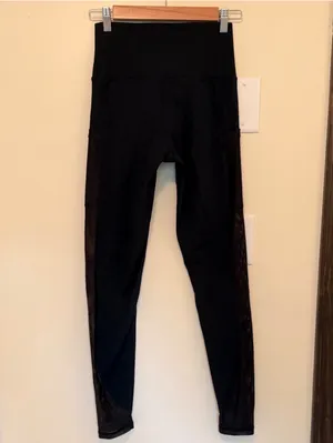 Aerie high rise mesh cutout pocket black 7/8 leggings thumbnail 5