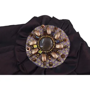 Brown‎ Beaded Evening Bag Party Clutch Purse Formal Occasion Chain Strap thumbnail 4