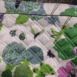 Vera Bradley Quilted Sateen Butterfly Purse Pink Green Blue White Retired thumbnail 4