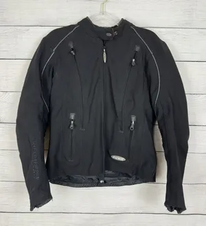 Harley-Davidson‎ Womens FXRG Padded Riding Jacket Black Medium 98366-05VW Biker thumbnail 1