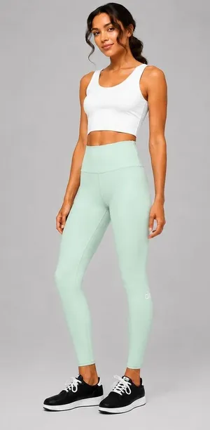 Alo Yoga High Waist Airlift Leggings Mint Green S 26."5 Inseam Activewear Yoga thumbnail 1